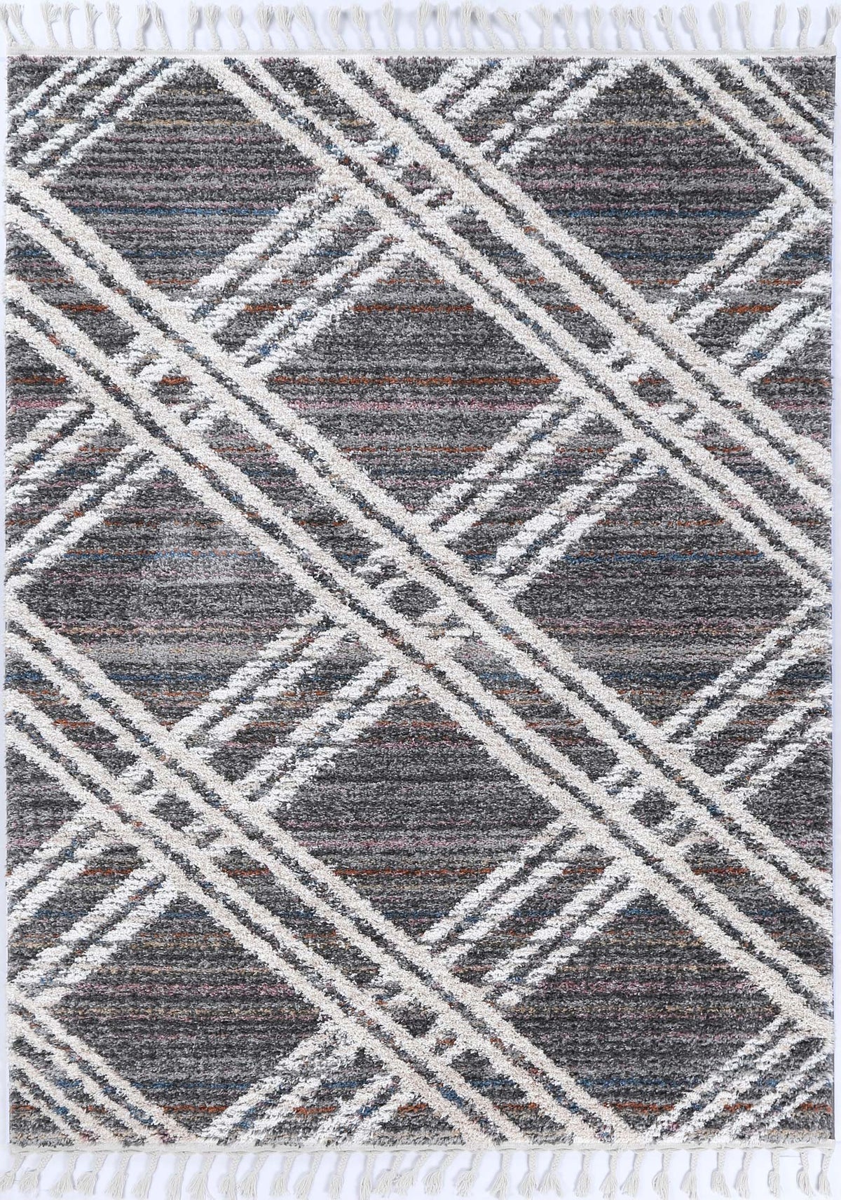 Urban Charcoal Geometric Lattice Rug