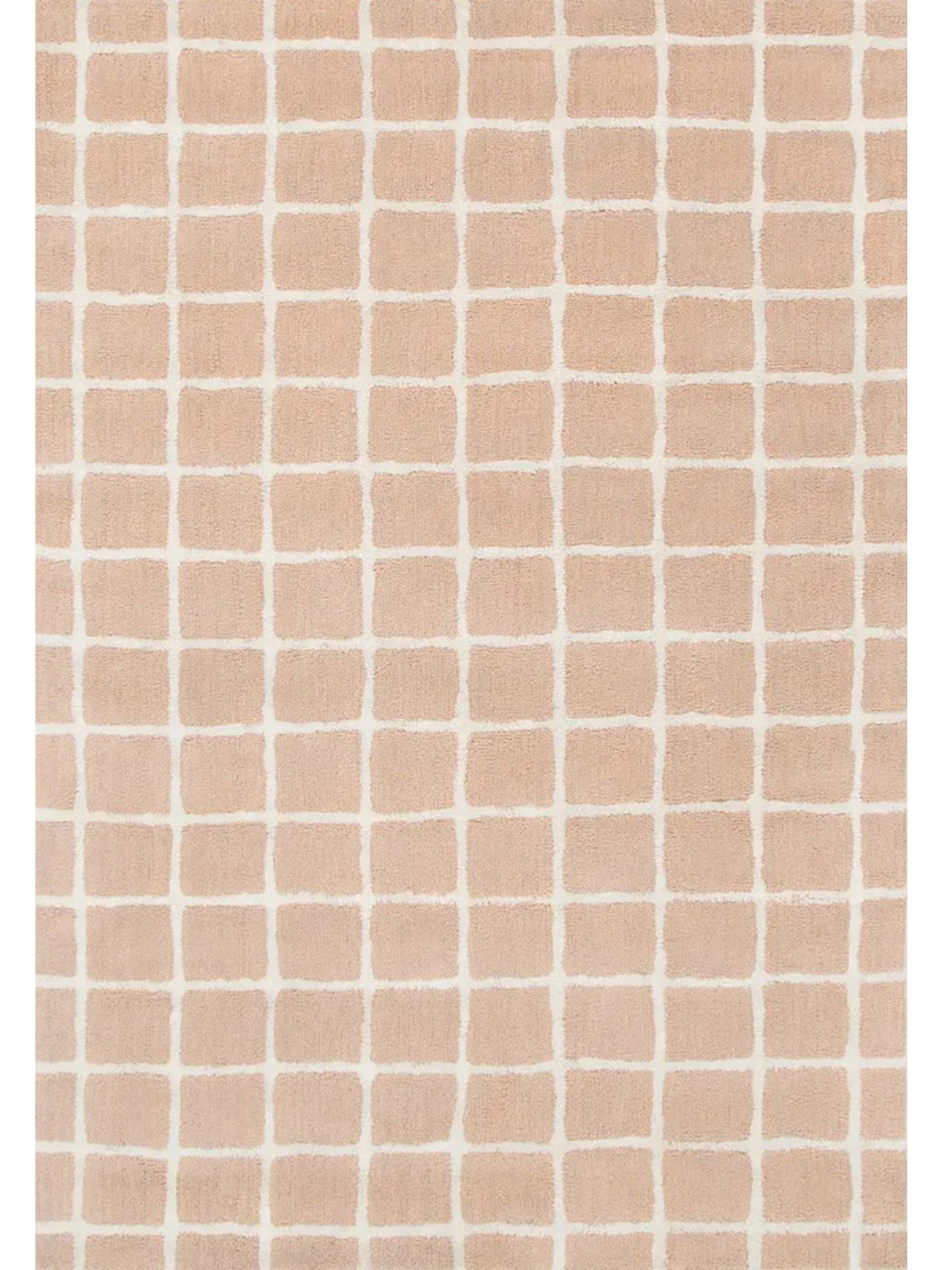 Isla Rust Grid Pattern Wool Rug