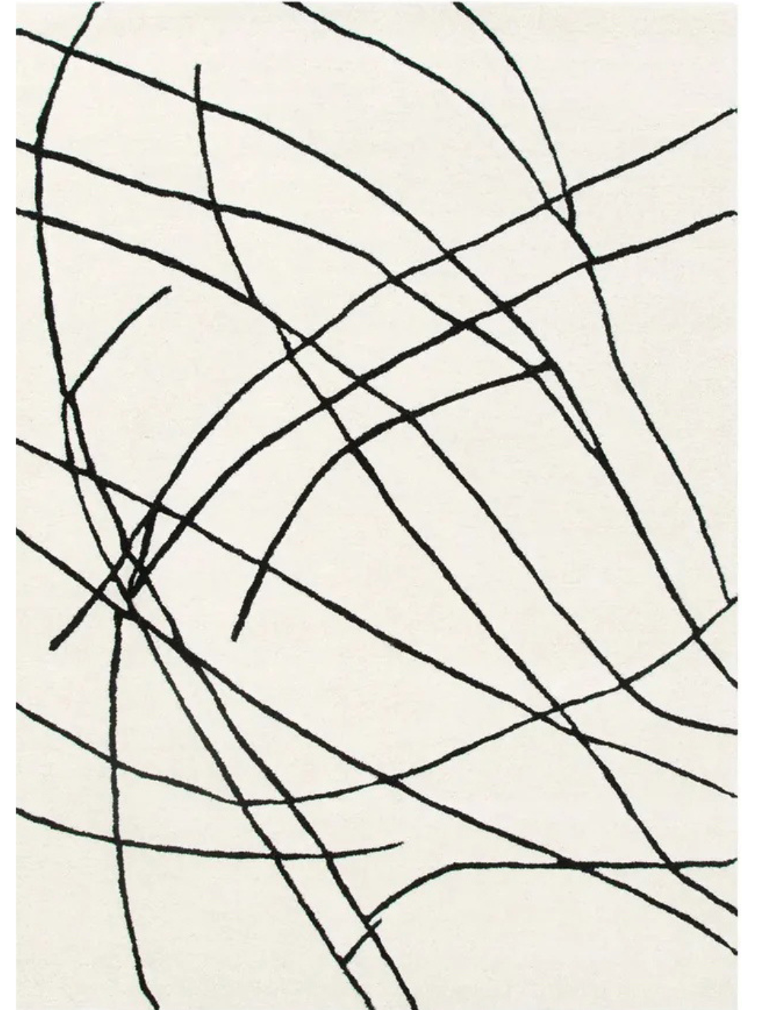 Isla Ivory Charcoal Line Art Wool Rug