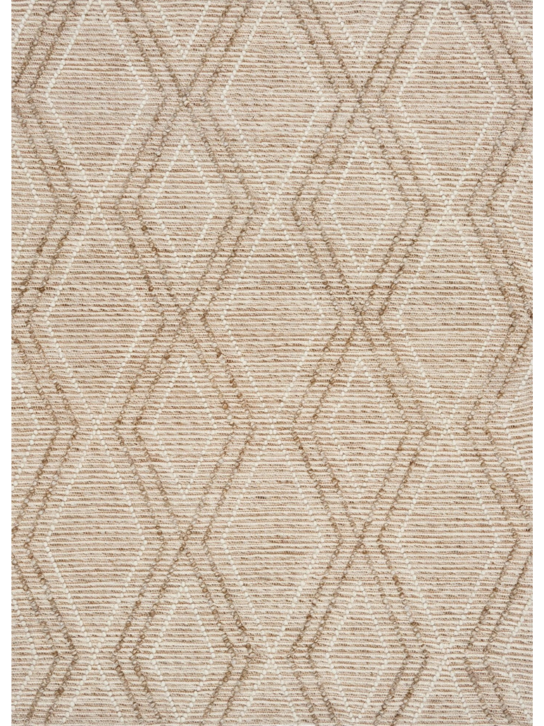 Anika Beige Diamond Trellis Wool Rug