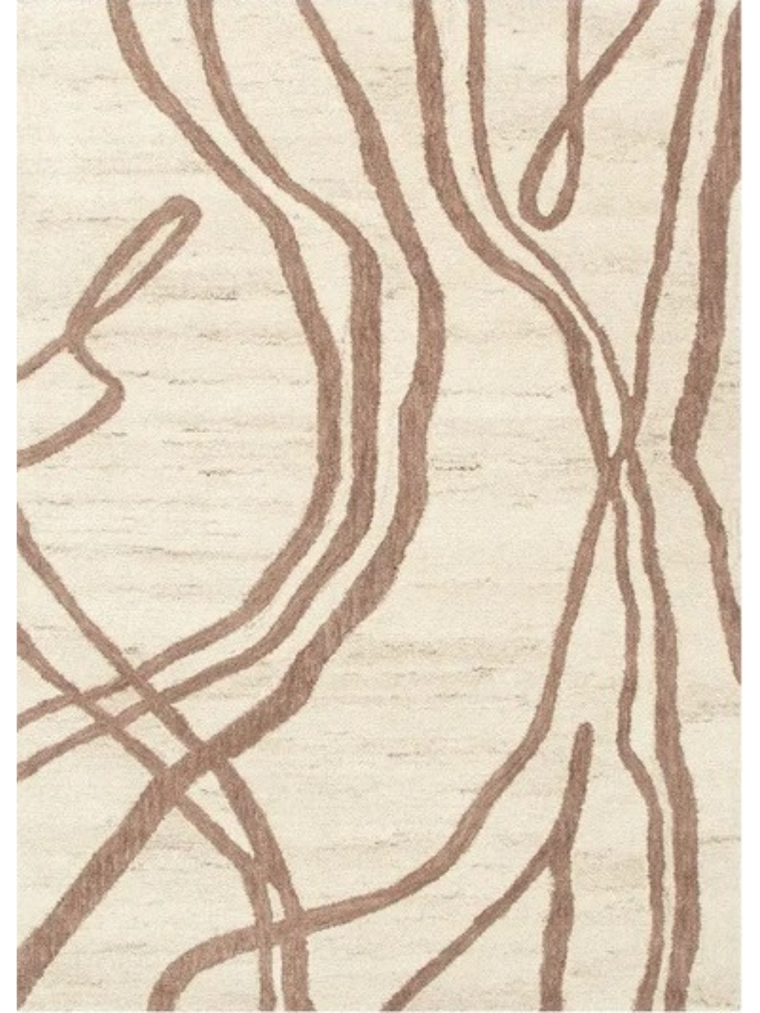 Isla Natural Wave Lines Pattern Wool Rug