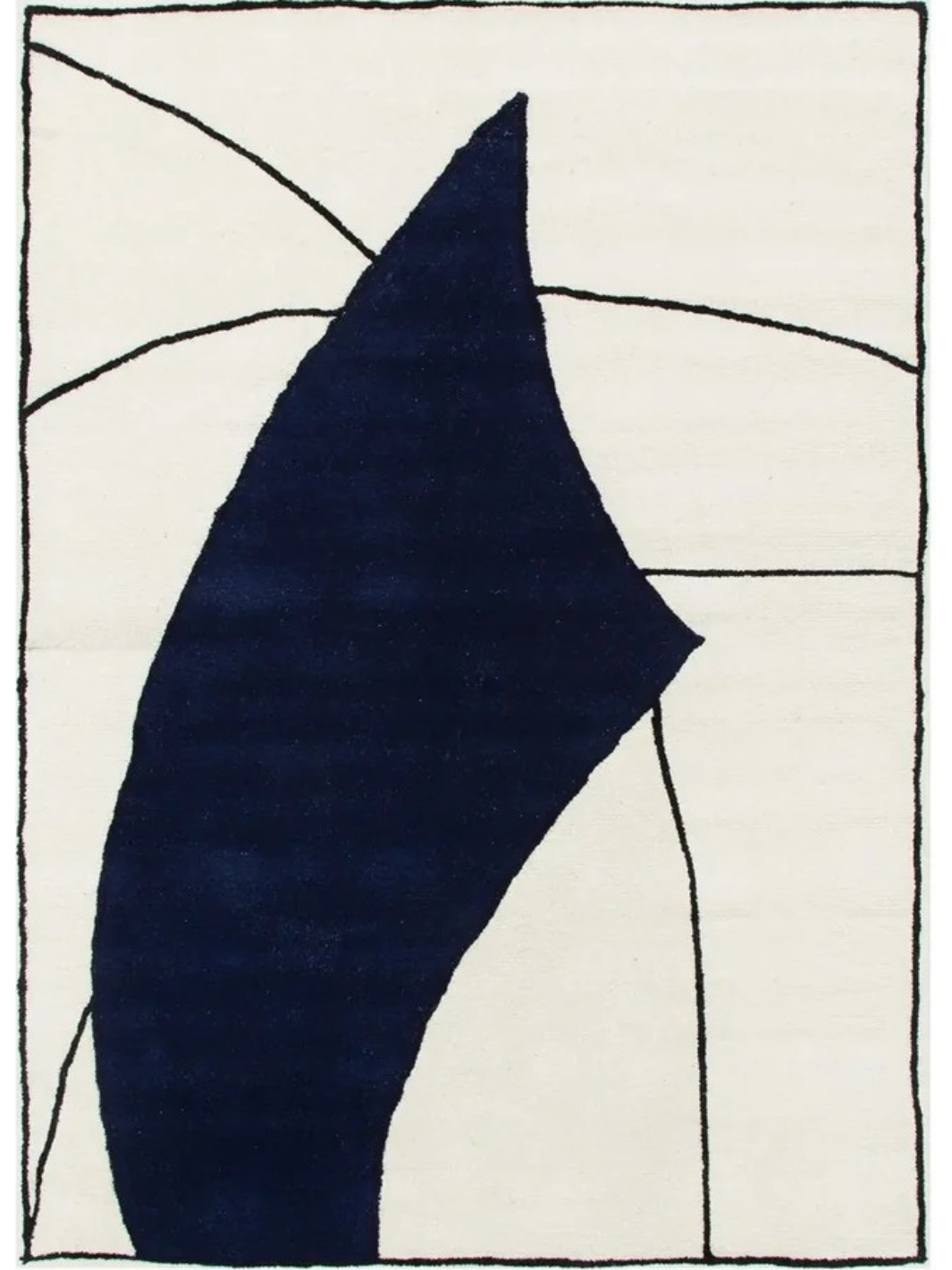Isla Blue and Ivory Abstract Shapes Wool Rug