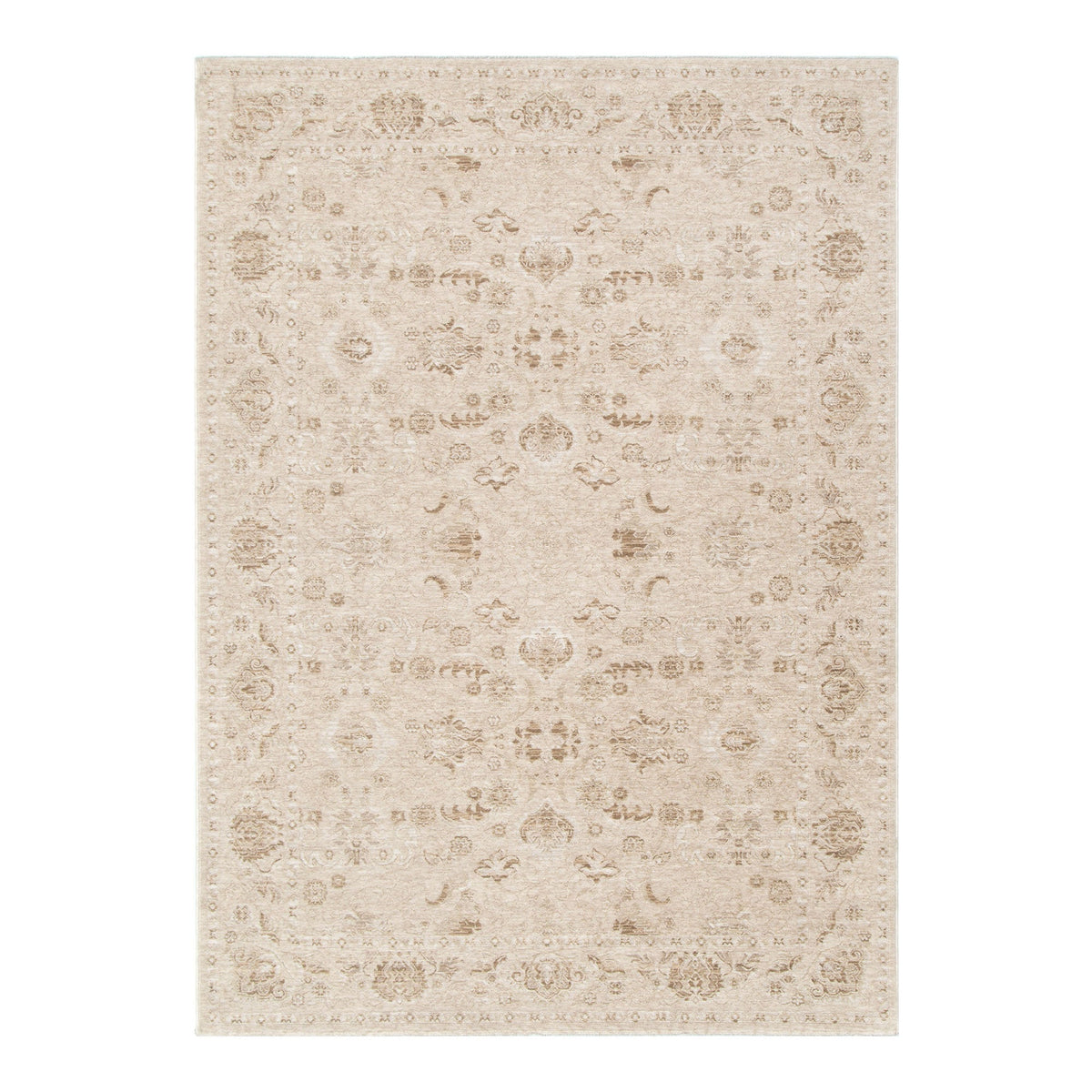 Del Warm Beige Distressed Traditional Rug