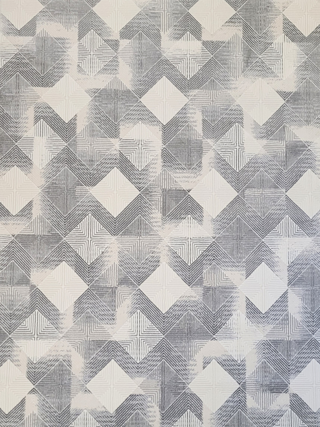 Diana Grey Chevron Geometric Modern Rug