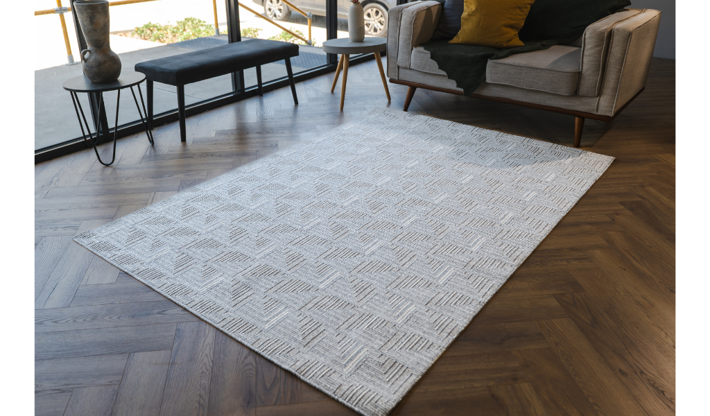 Diana Light Grey Angular Arrow Geometric Rug