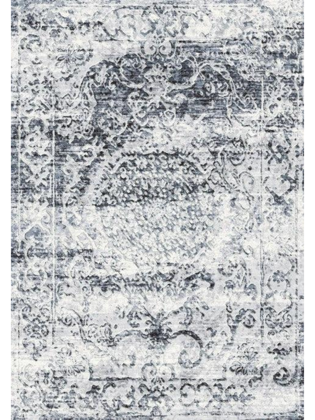 Eden Blue Grey Vintage Medallion Rug