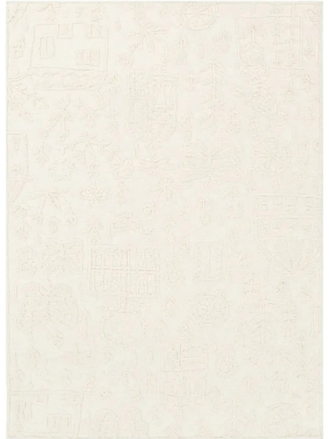 Isla Ivory Kids Textured Wool Rug