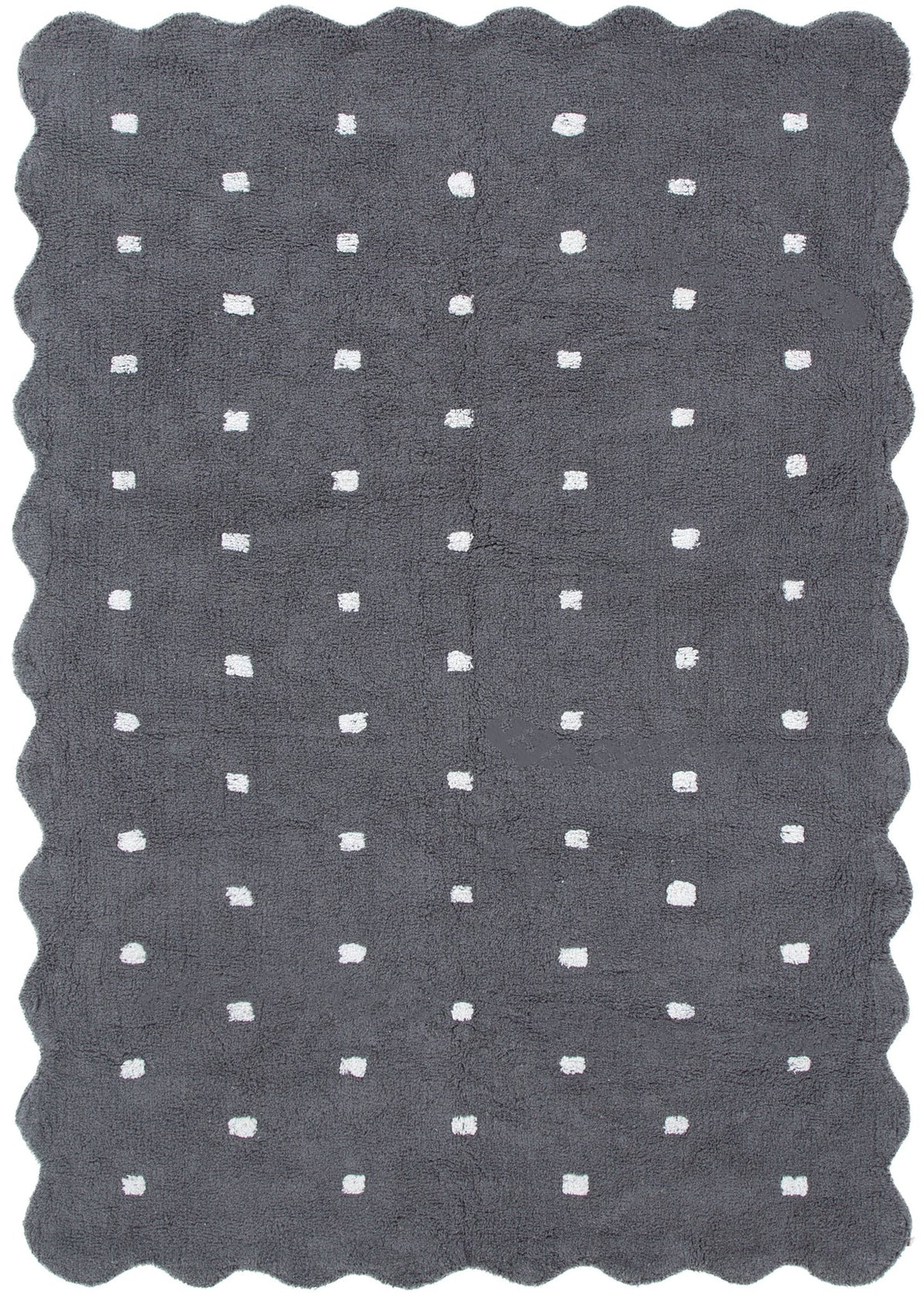 Millie Grey Scalloped Dotted Kids Rug