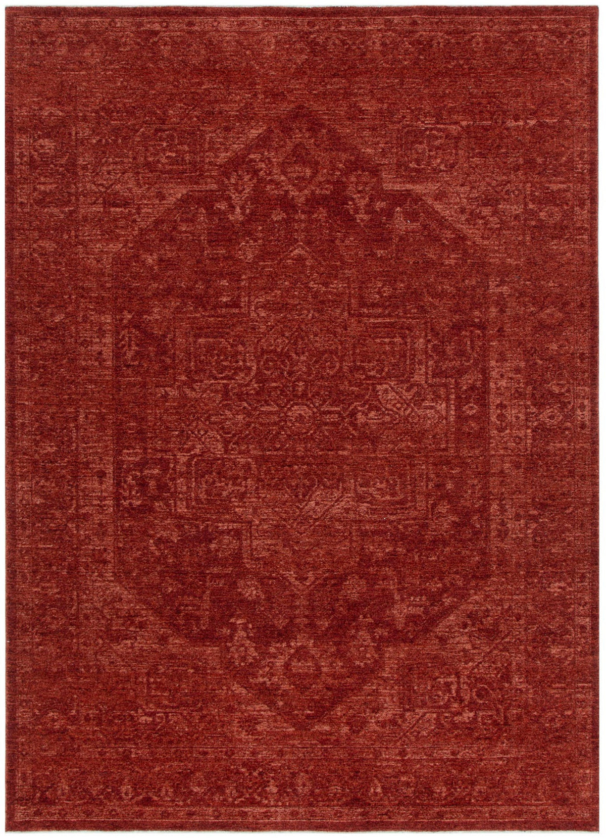 Hera Rust Distressed Medallion Rug
