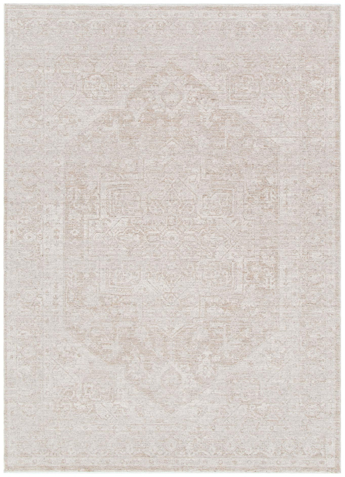 Hera Beige Distressed Medallion Rug
