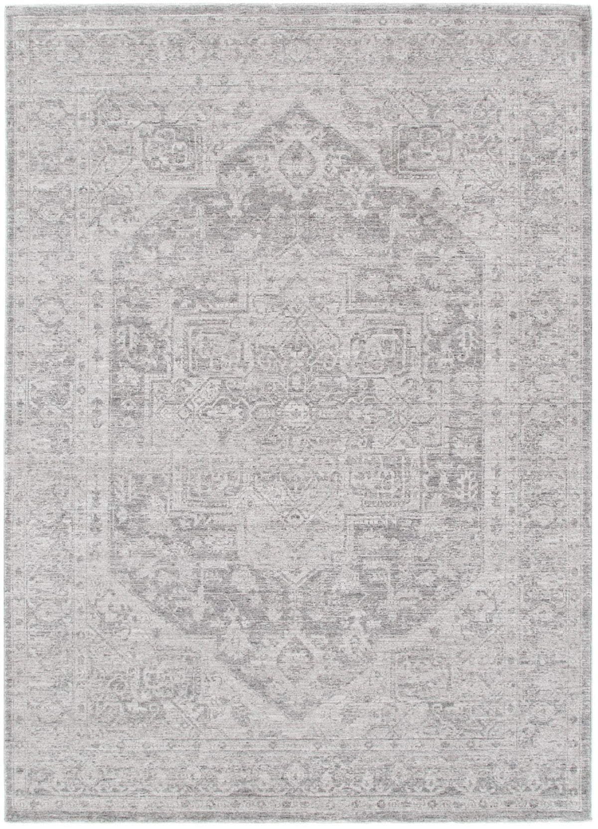 Hera Light Grey Distressed Medallion Rug