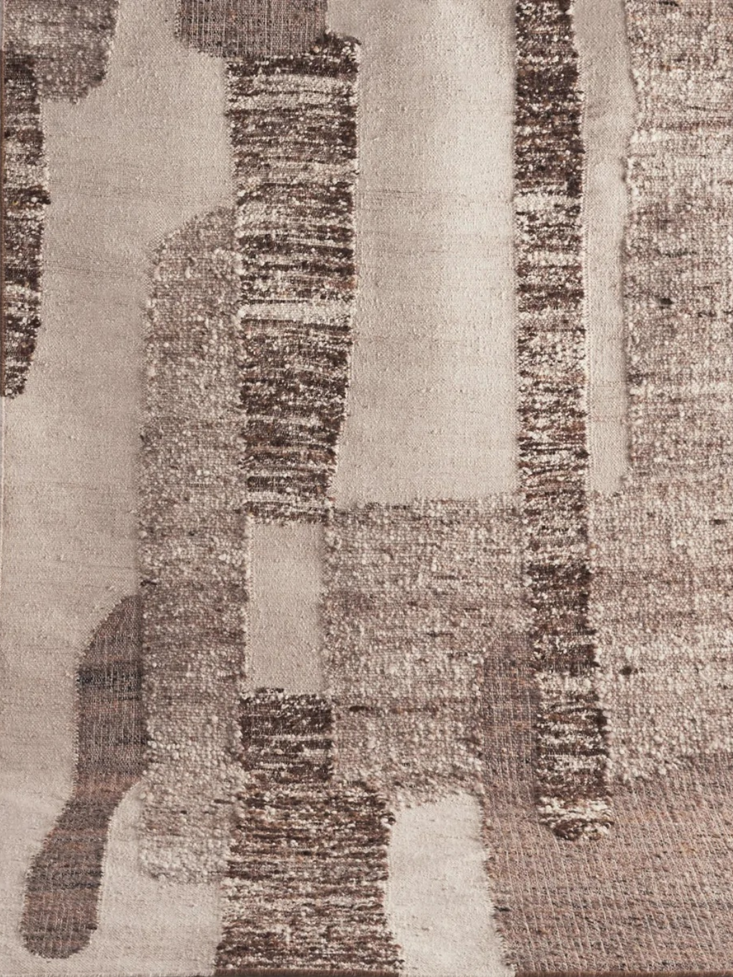 Isla Natural Ivory Block Abstract Wool Rug