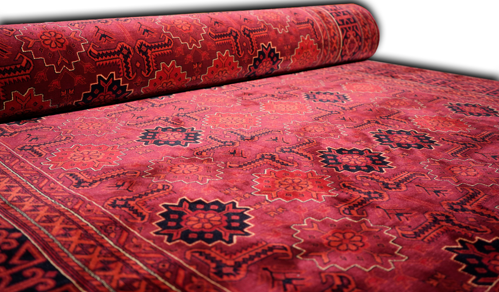 Hive Red Lattice Floral Transitional Hallway Runner in 100 CM Wide