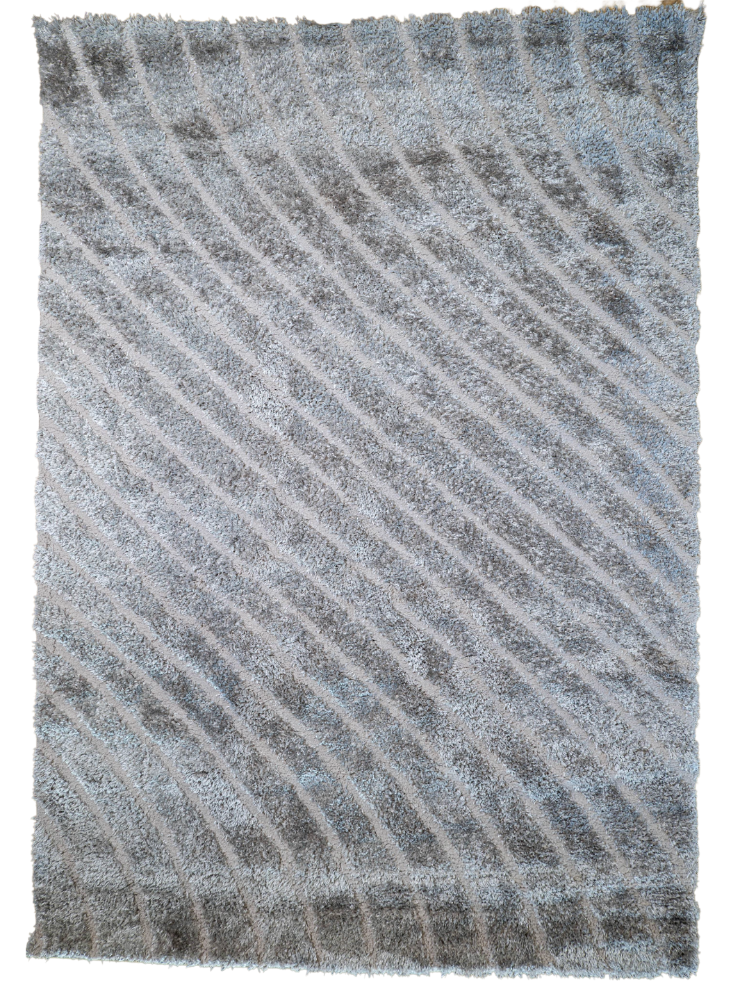 Jazz Vizon Curved Lines Textured Shaggy Rug