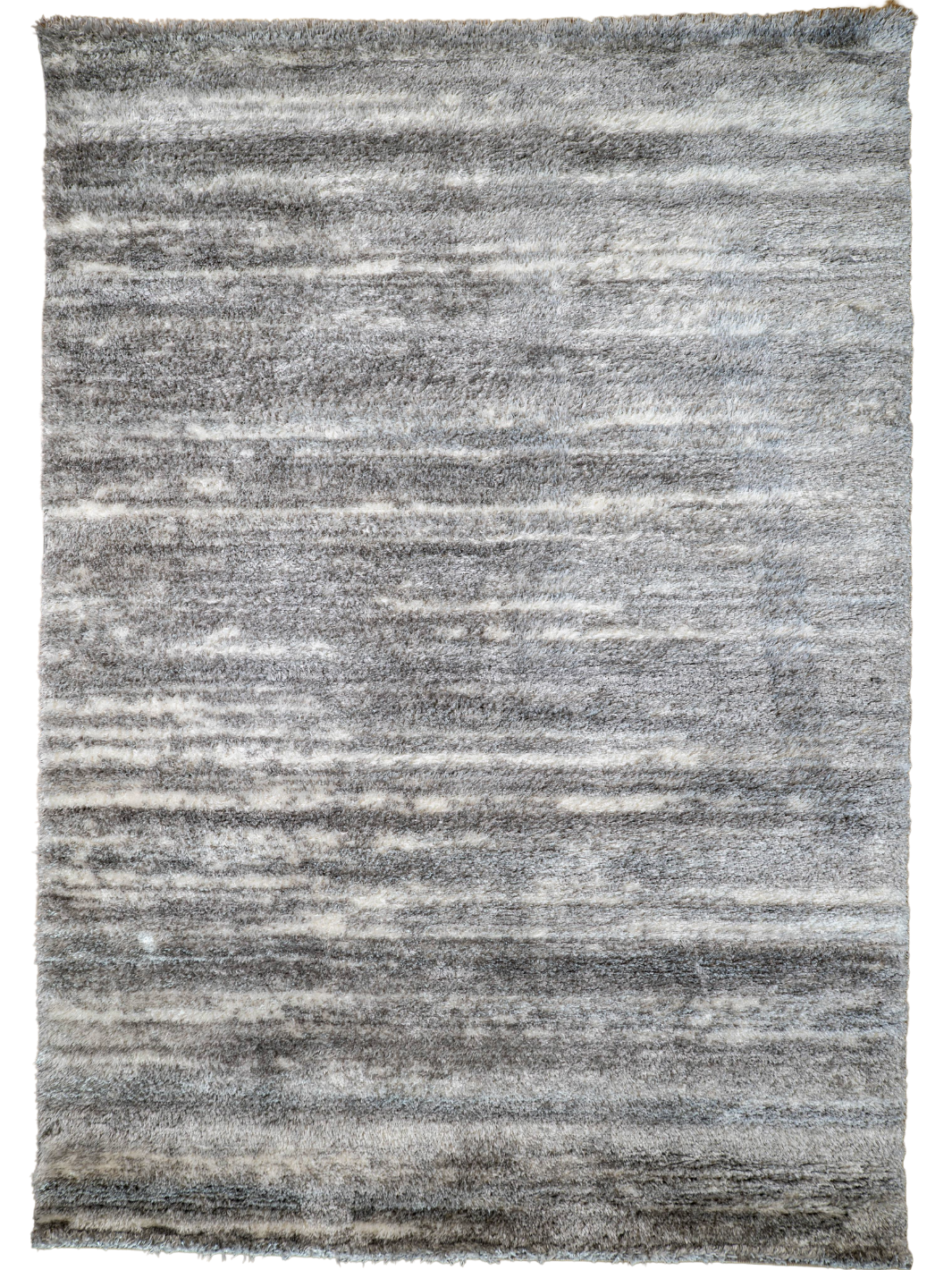Jazz Dark Grey Textured Lines Modern Shaggy Rug