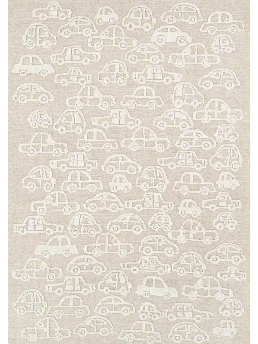 Isla Natural Car Pattern Wool Rug