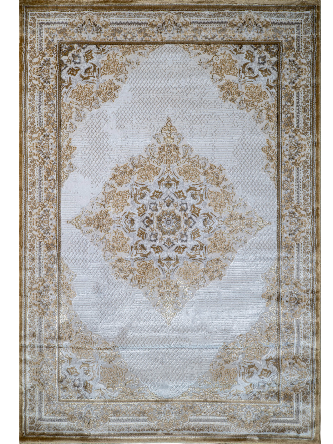 Larisa Cream Gold Traditional Medallion Rug