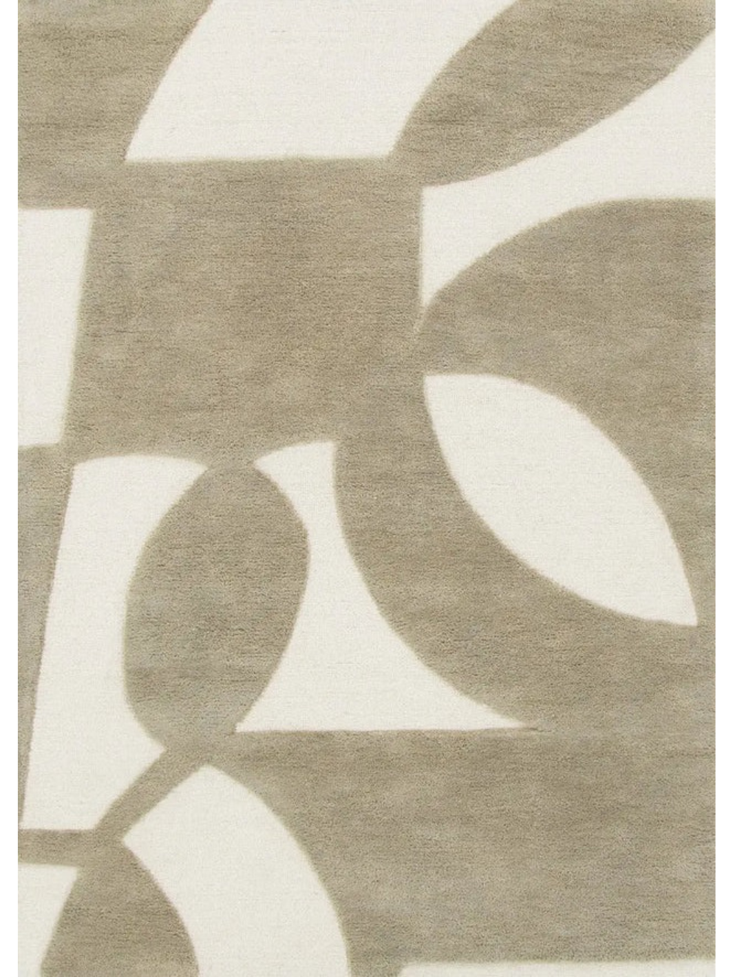 Isla Olive Green and Ivory Curve Pattern Wool Rug