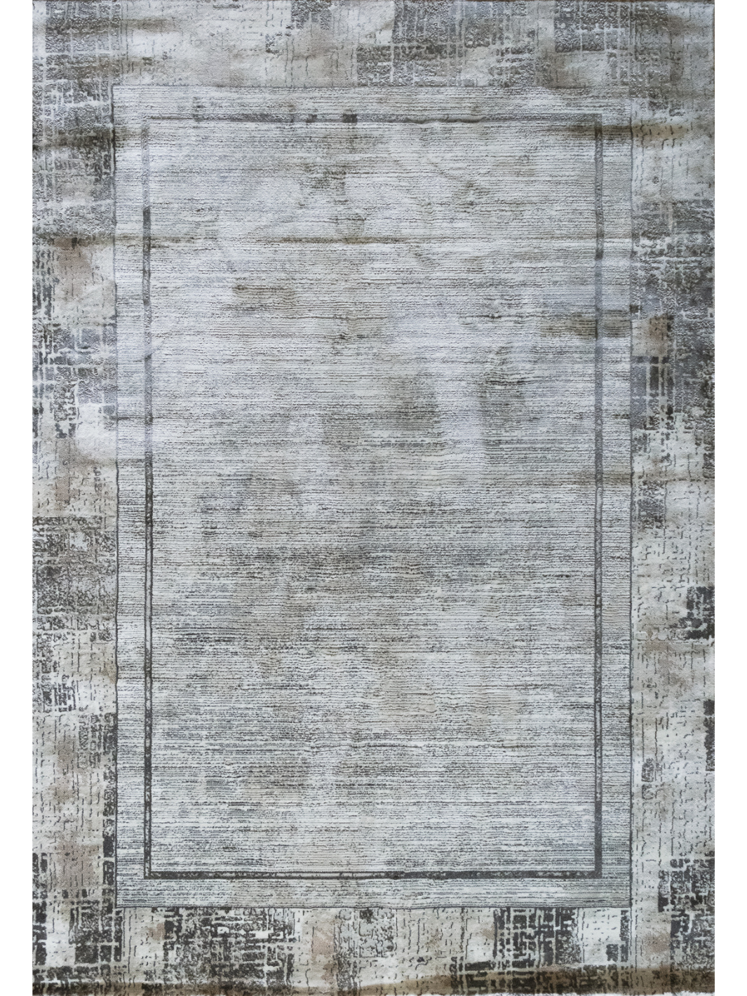 Medina Dark Beige Gold Modern Bordered Rug