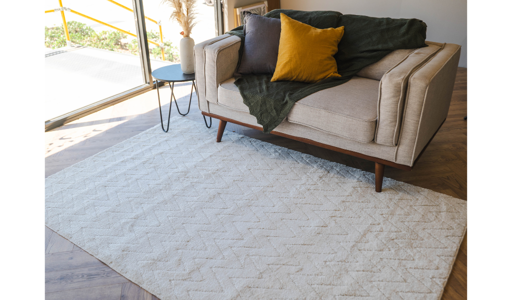 Moopy Cream Chevron Pattern Rug