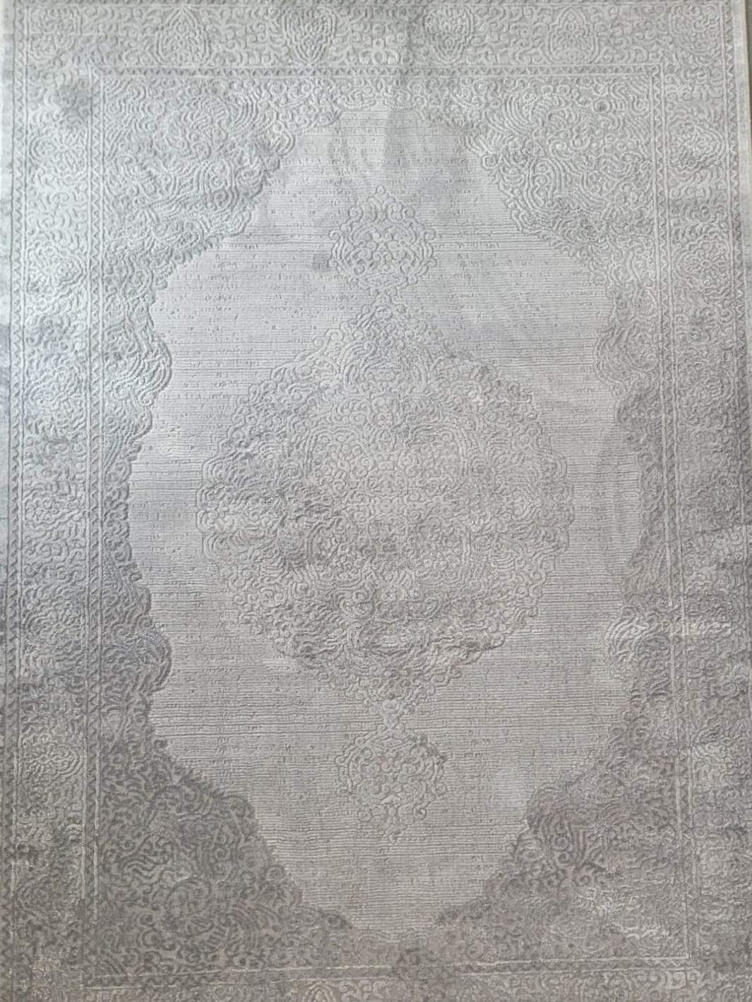 Costa Grey Ornate Medallion Bordered Rug