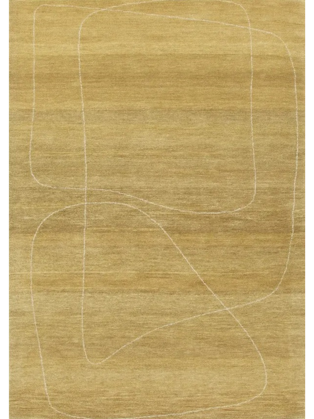 Isla Moss Green Line Art Wool Rug