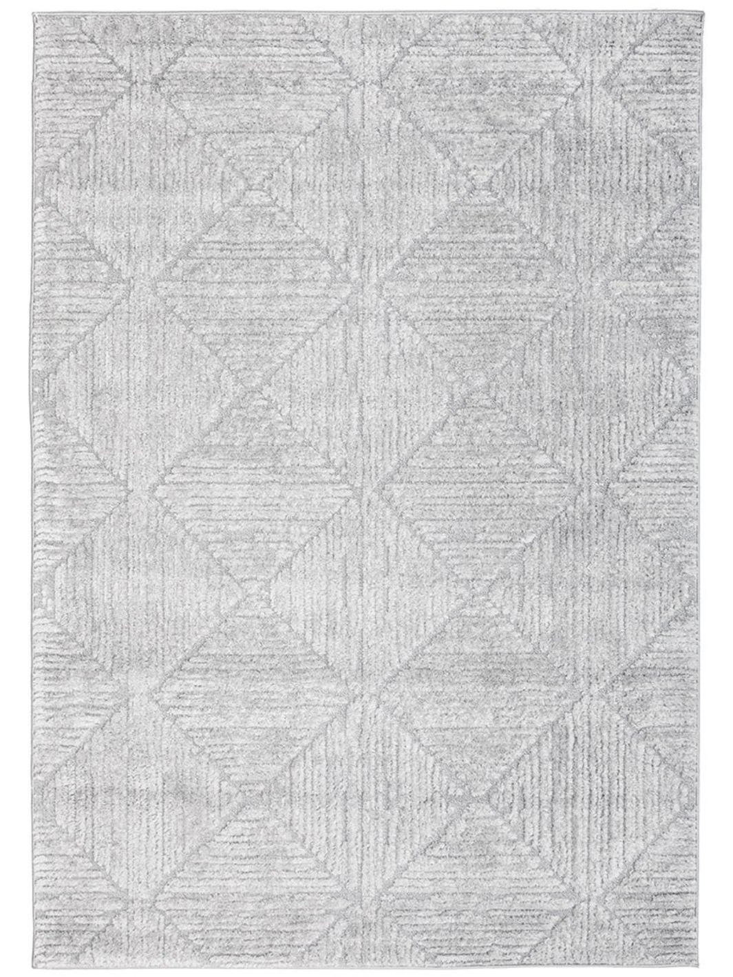 Seda Silver Diamond Lattice Textured Rug