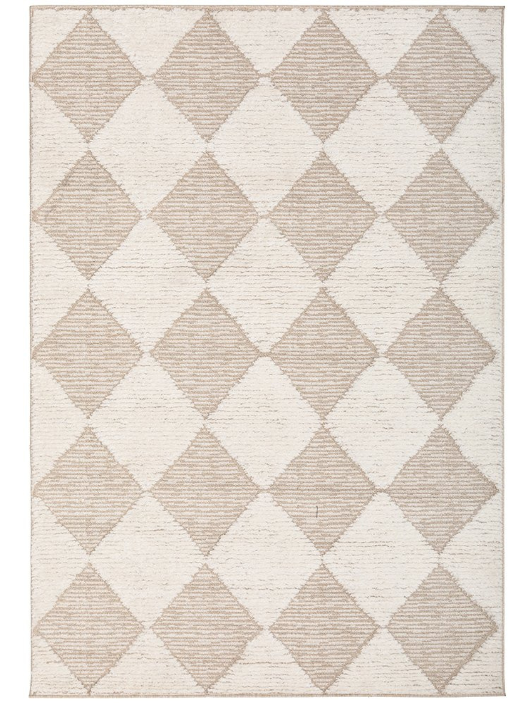 Seda Natural Cream Diamond Checker Pattern Rug