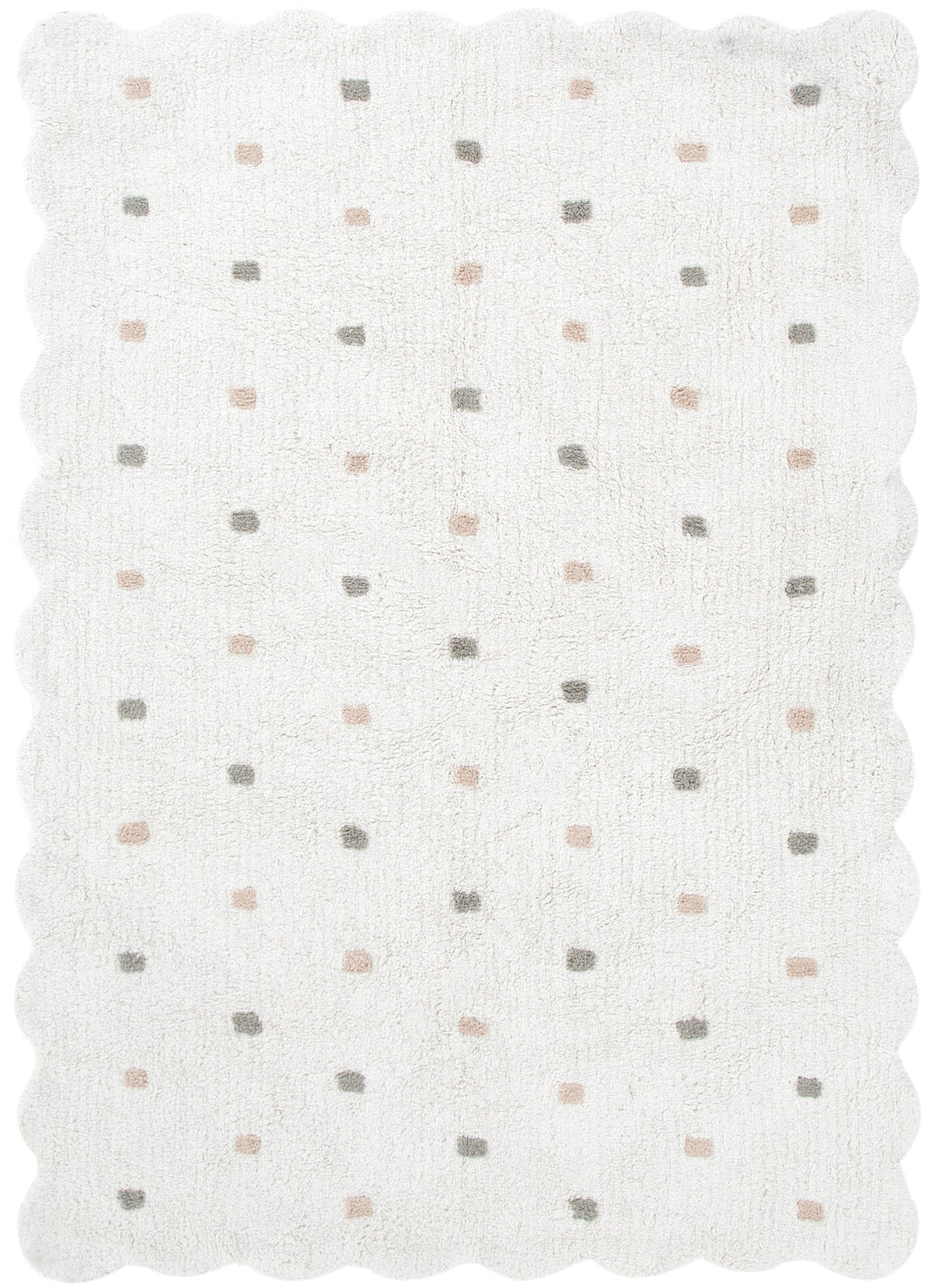 Millie White Multi Scalloped Confetti Kids Rug
