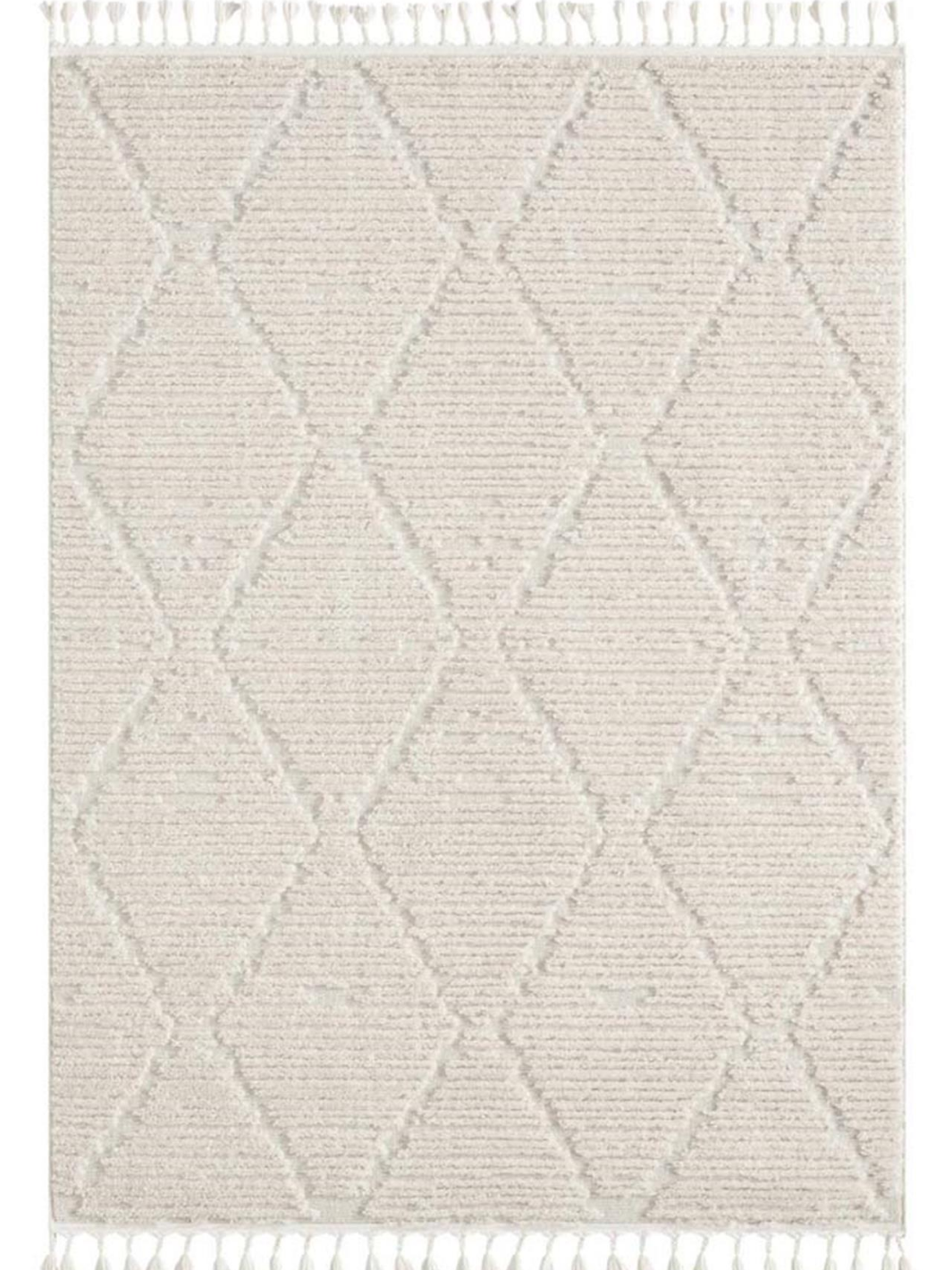Alfie Ivory Diamond Textured Rug