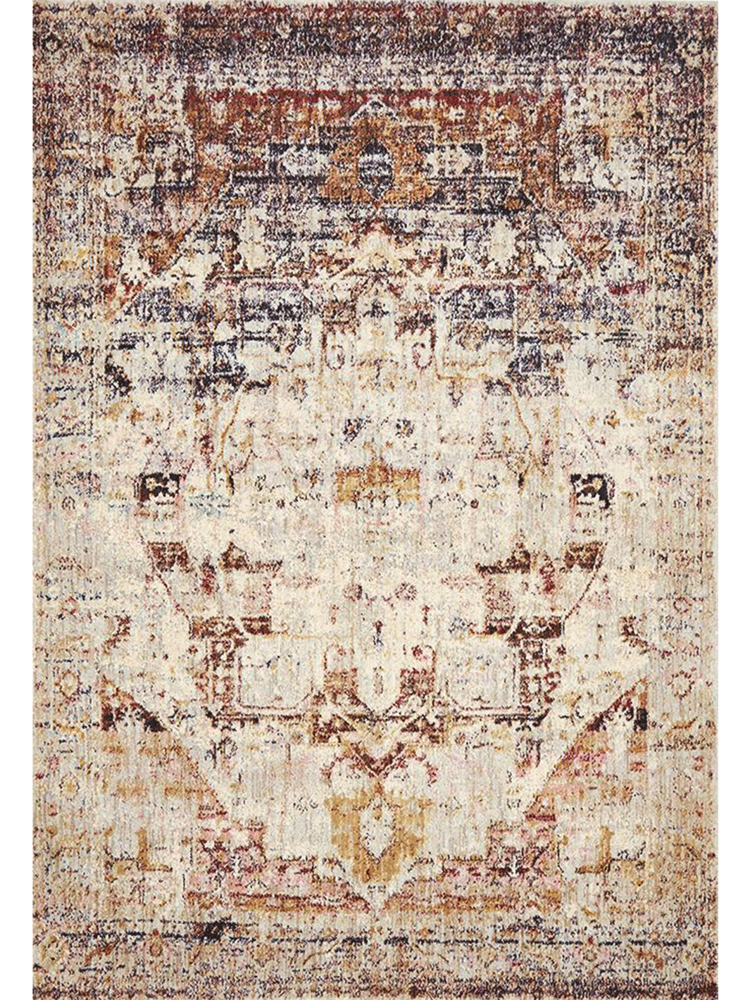 Amelia Multicoloured Medallion Abrash Transitional Rug