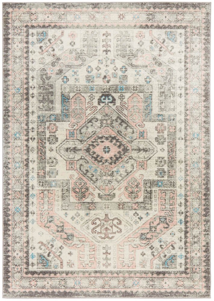 Avalee Silver Rose Medallion Vintage Washed Rugs