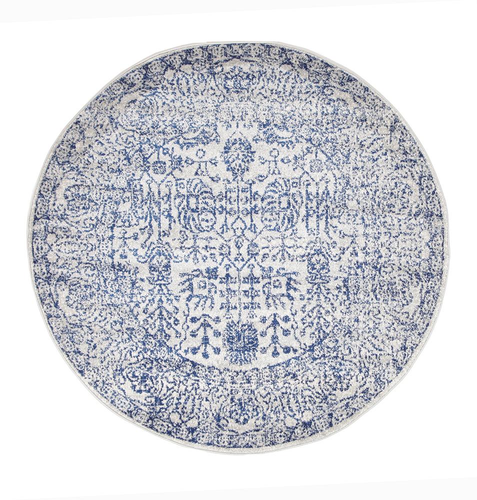 Awaken Blue Oriental Round Rug