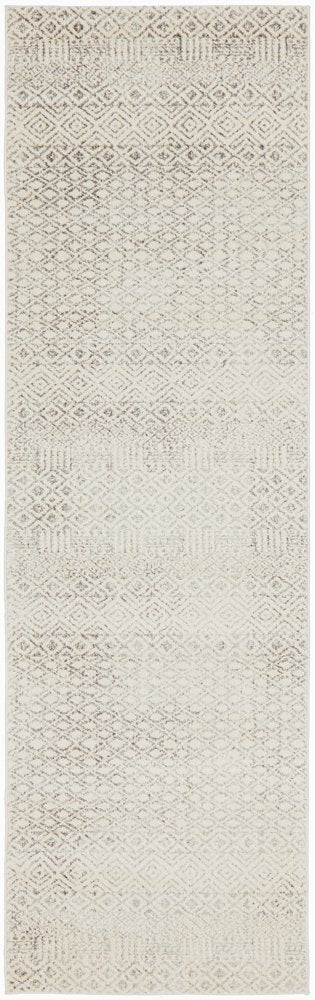 Awaken Grey Diamond Patterned Hallway Runner