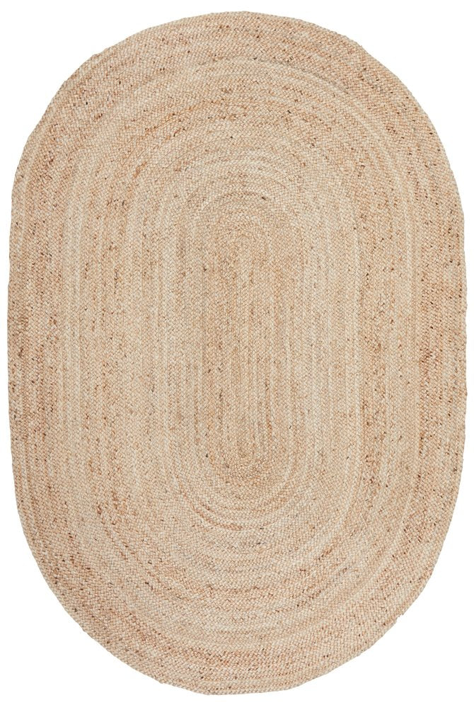 Bindi Natural Hand Braided Jute Oval Rug