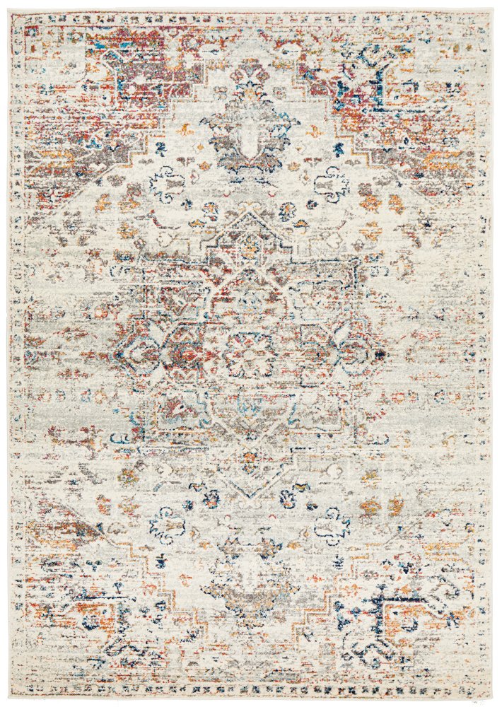 Celine Silver Multi Colour Medallion Rug