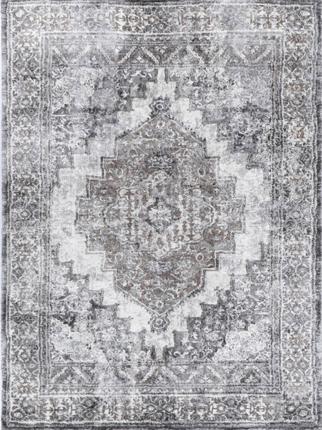 Cleo Grey Natural Faded Transitional Rug