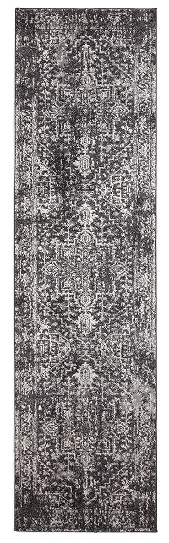 Awaken Charcoal Medallion Hallway Runner