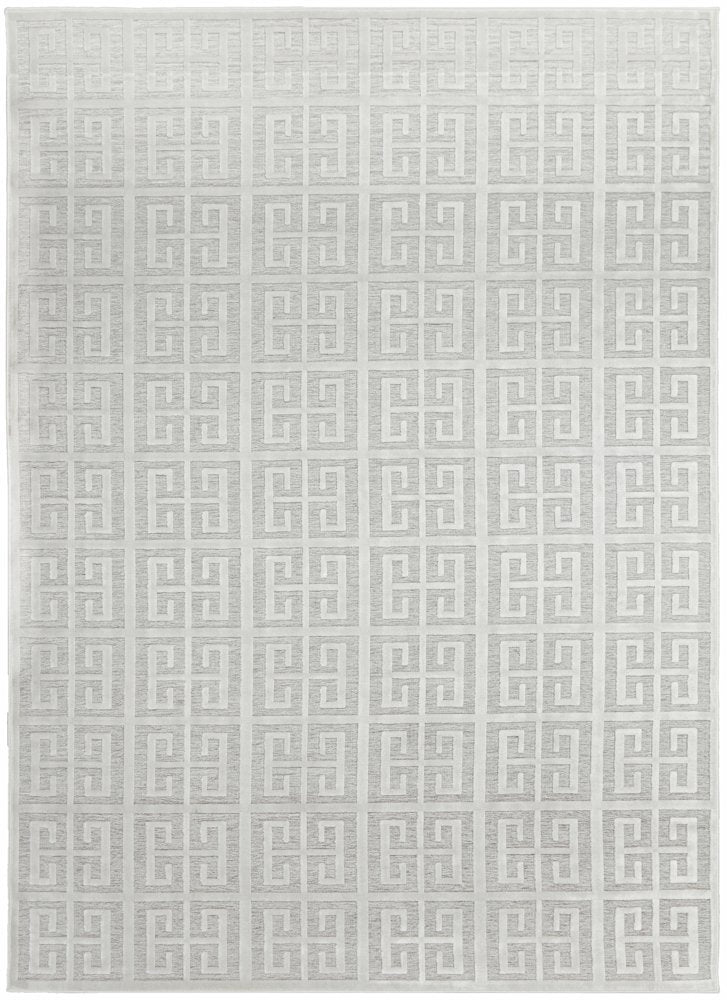 Empire Off White Geometric Greek Key Rug