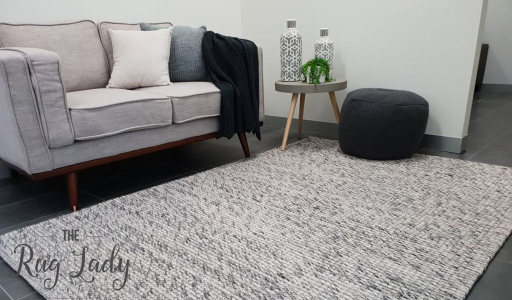 Grey wool hot sale rug
