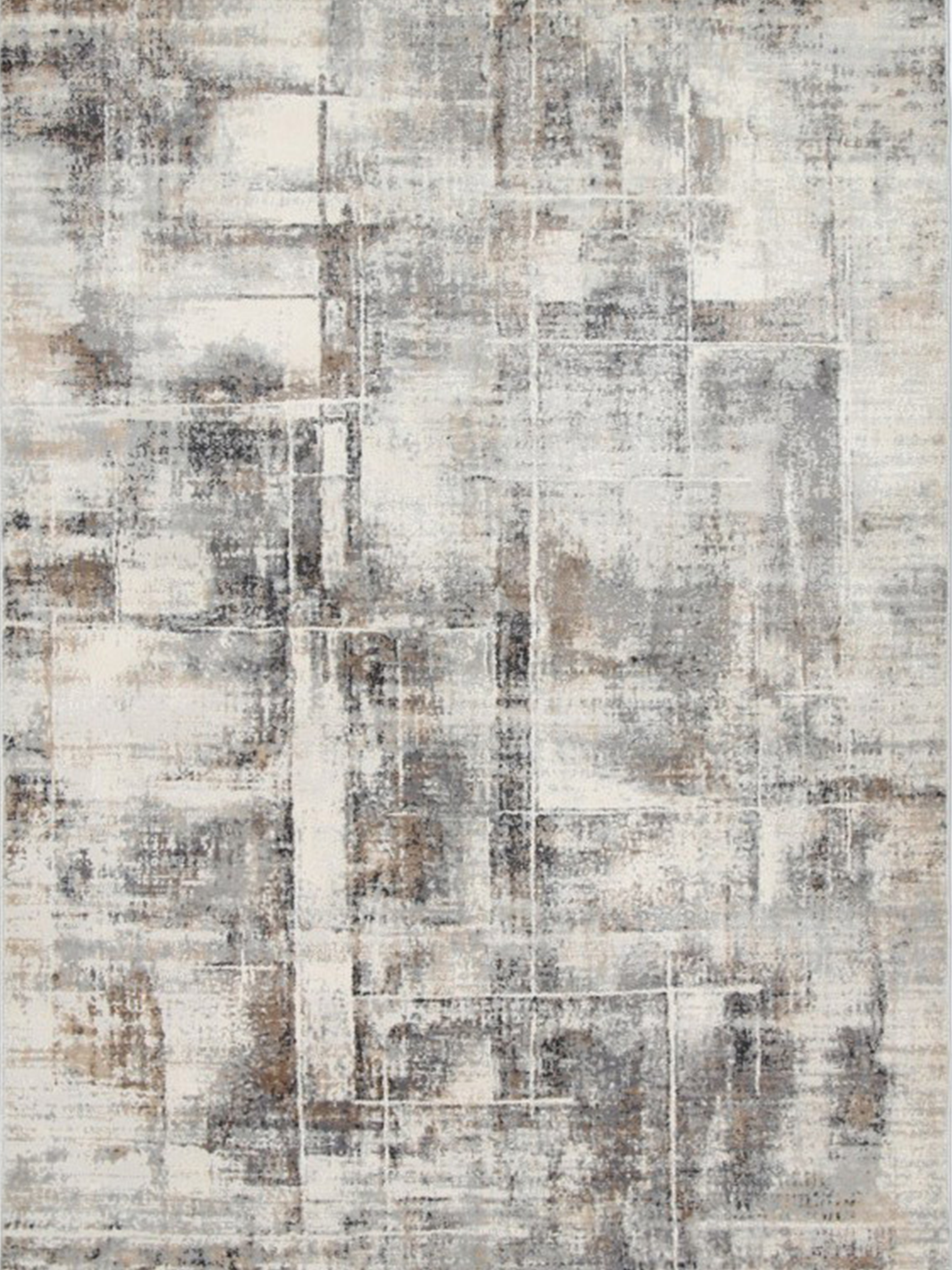 Eliza Beige Grey Distressed Abstract Rug