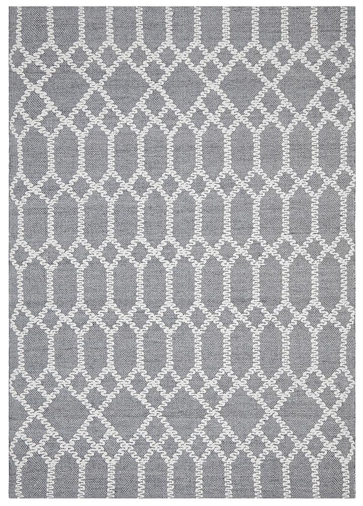 Harlow Navy Lattice Flatweave Rug