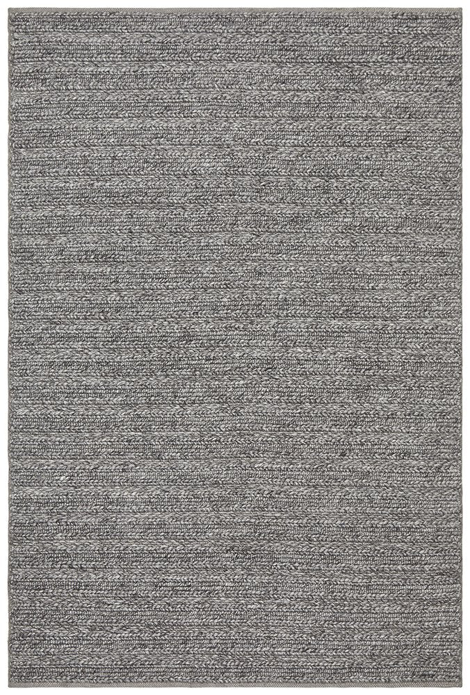 Harvey Grey Textured Wool Rug