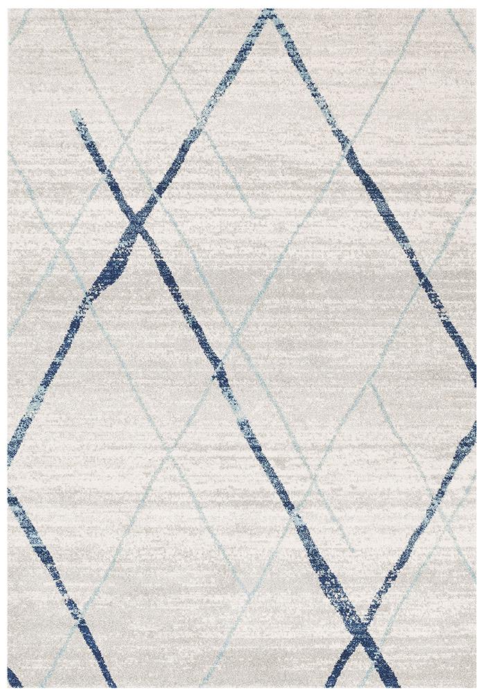 Heaven Blue Grey Abstract Diamond Rug