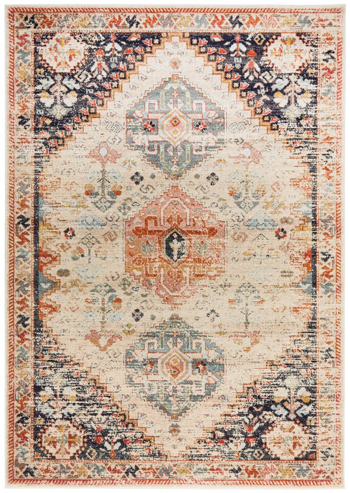 Heirloom Ivory Autumn Transitional Medallion Rug