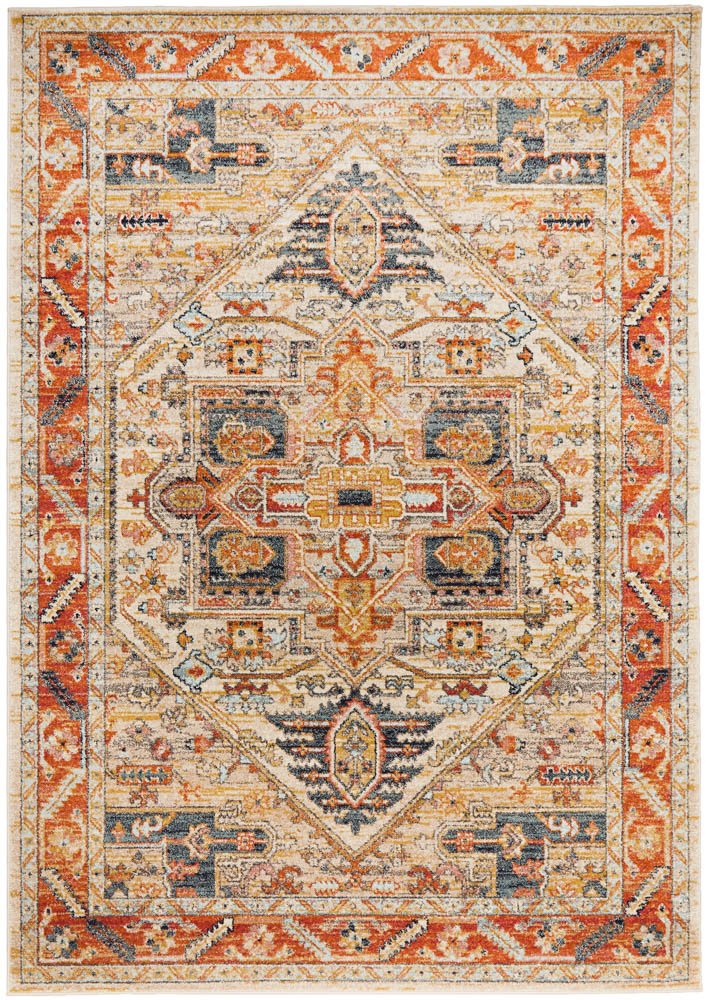 Heirloom Orange Transitional Medallion Rug