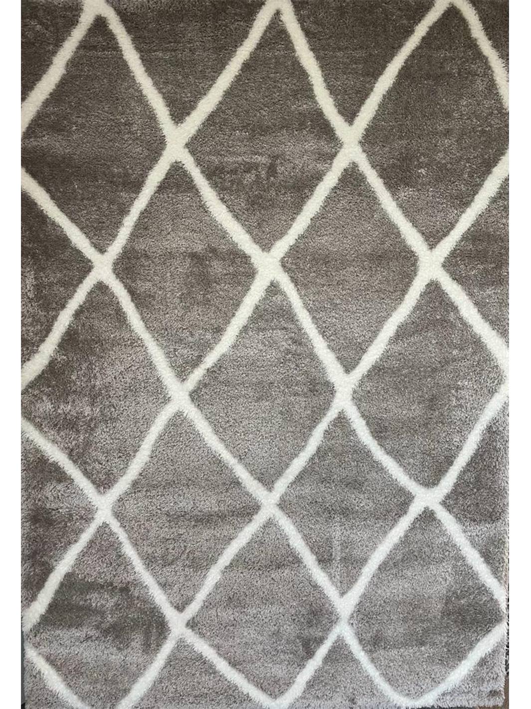 Jazz Grey Diamond Shaggy Rug