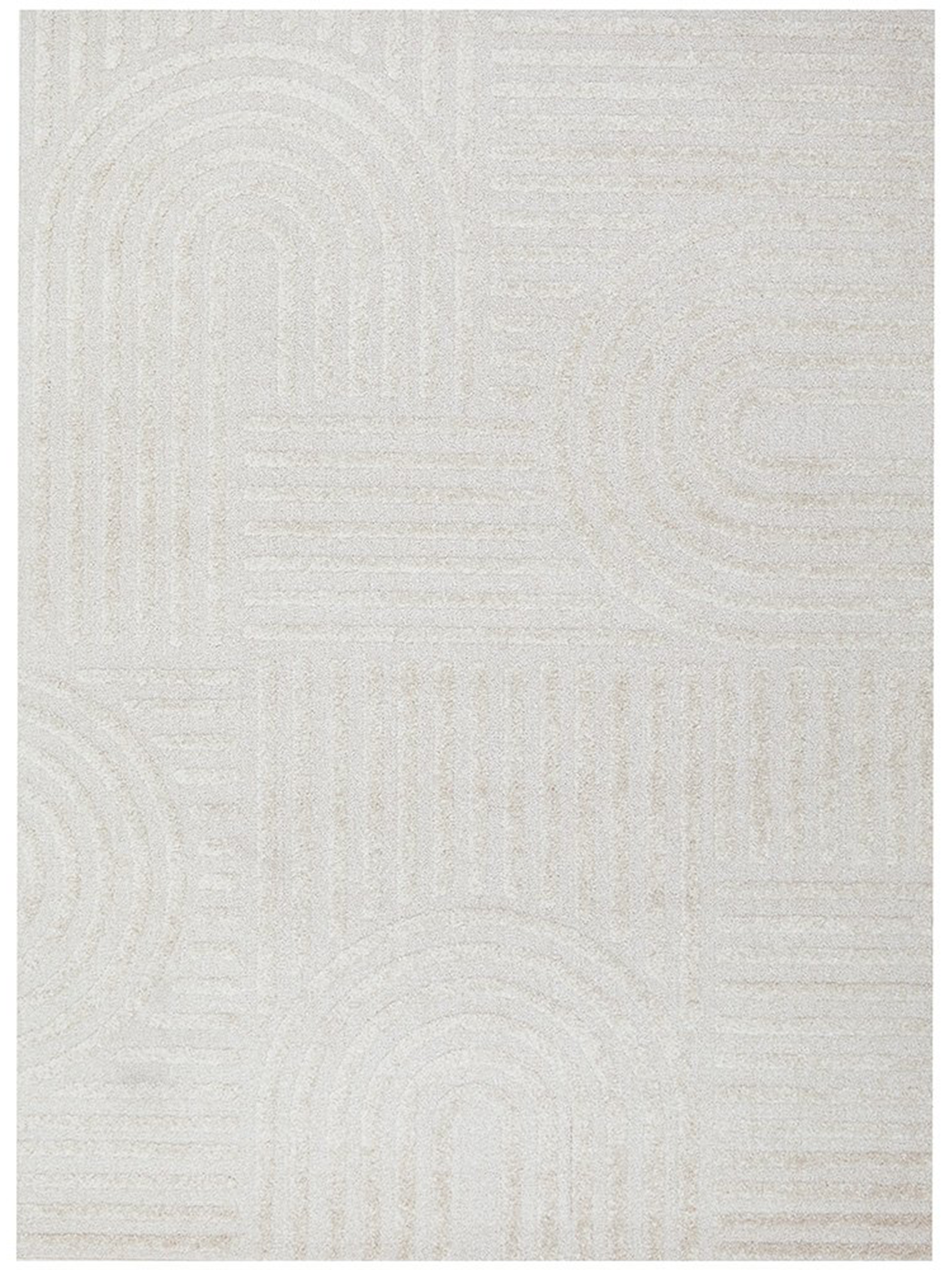 Margo Beige Arched Lines Textured Rug