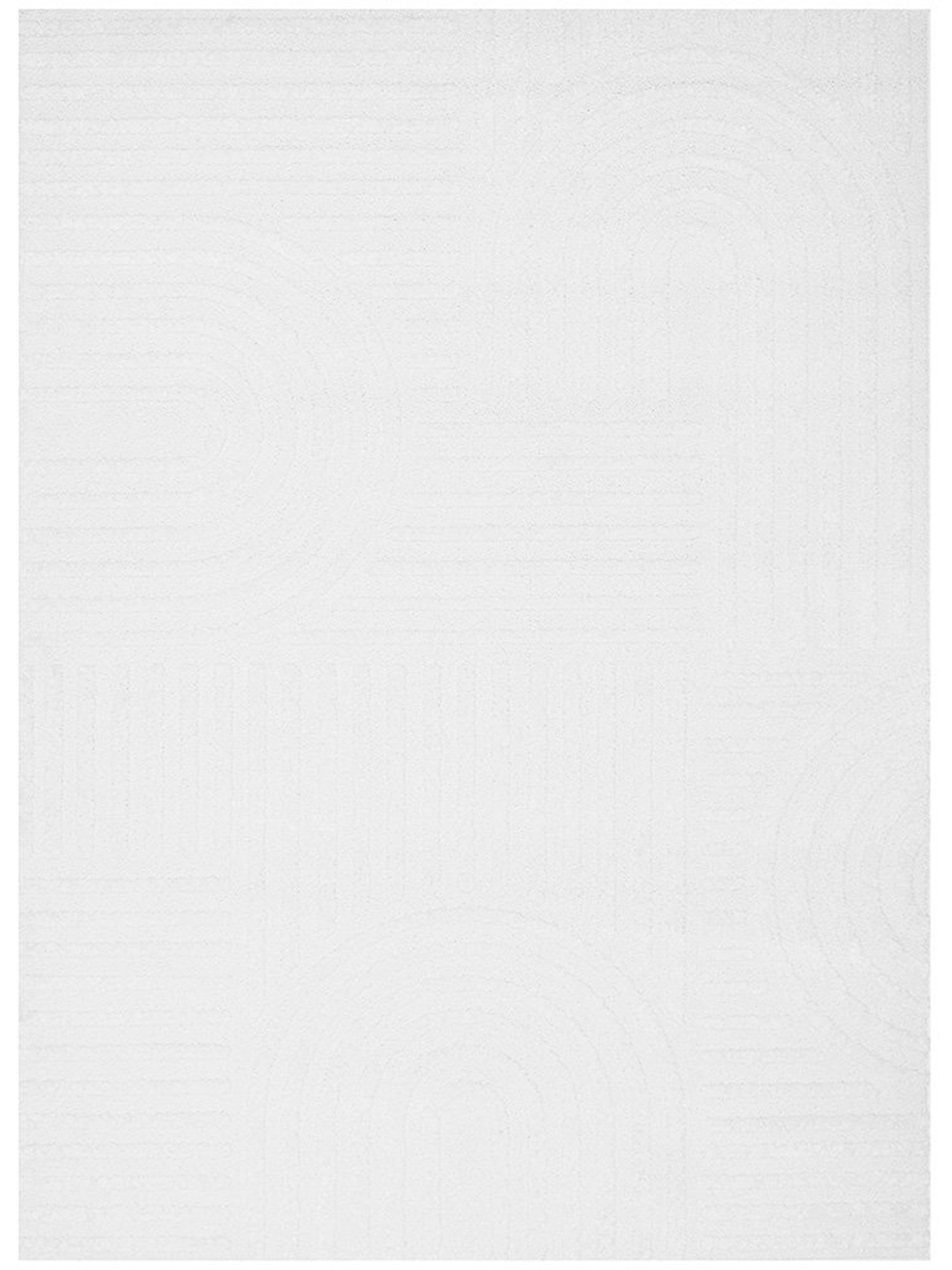 Margo White Arched Lines Textured Rug