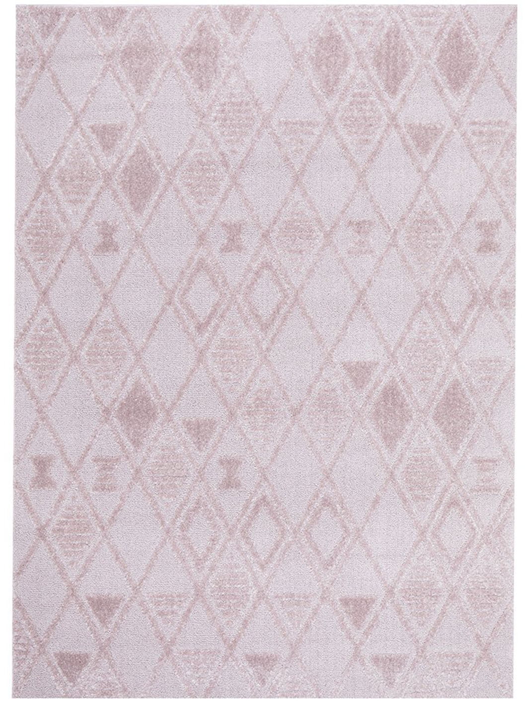 Margo Pink Diamond Geometric Textured Rug